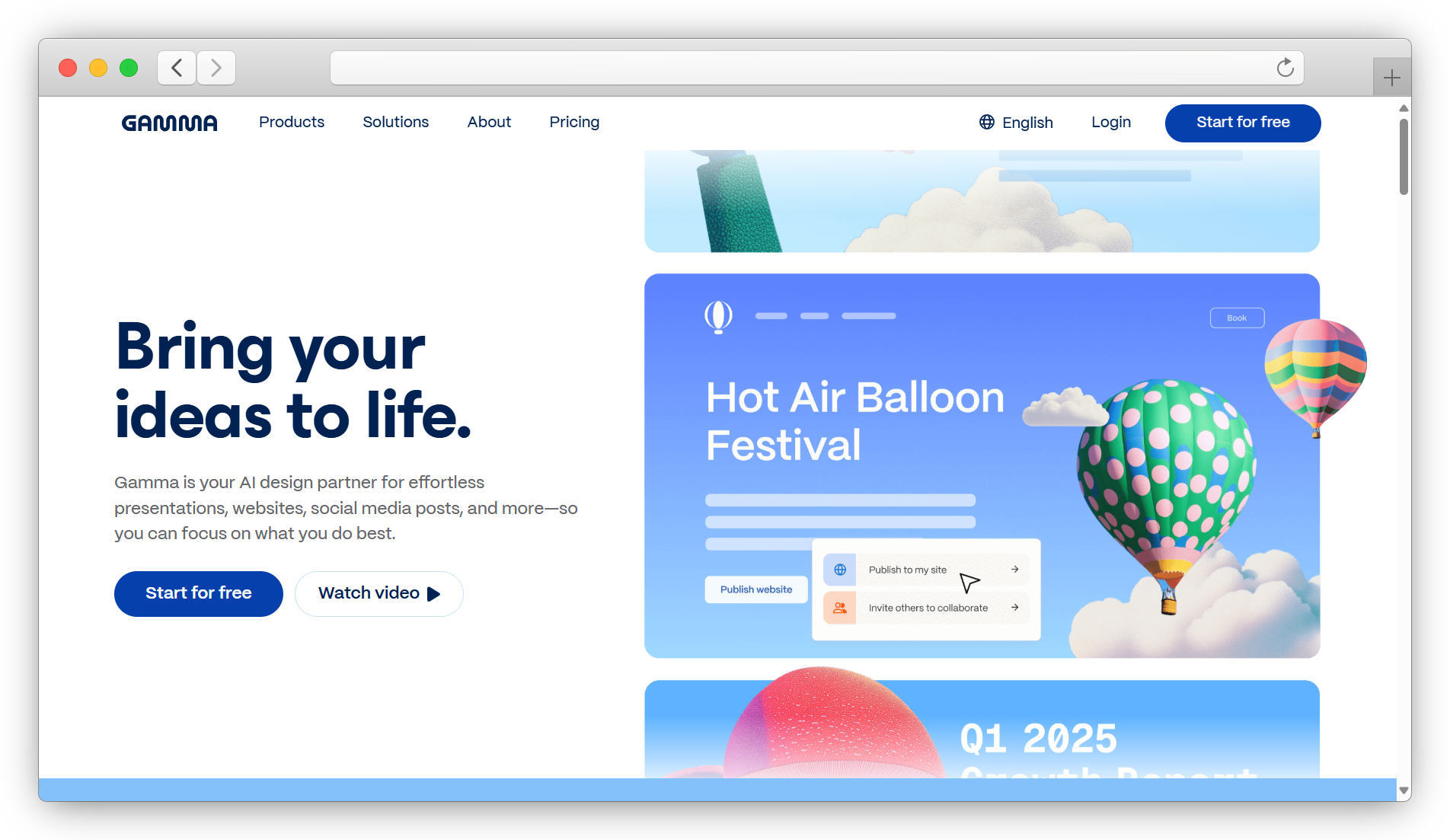 Gamma.app Website Screenshot